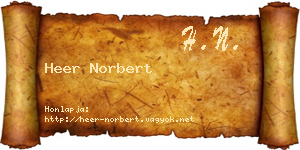Heer Norbert névjegykártya